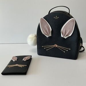 Kate Spade Hop To It Rabbit Sammi - Bunny Backpack PLUS Matching Passport Book